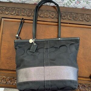 Coach Black Zippered Tote